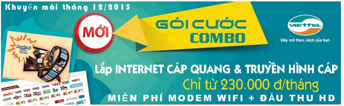 Khuyến mãi internet cáp quang Viettel tháng 12/2015 tại Bình Dương