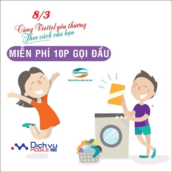 Viettel KM Free 10 phút gọi đầu cho khách hàng chào mừng ngày 8-3 tại Bình Dương